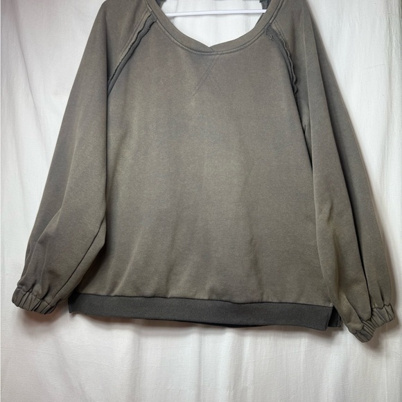 Pol Back Criss Cross Strap Balloon Sleeve Sweatshirt Size Small - Picture 2 of 8